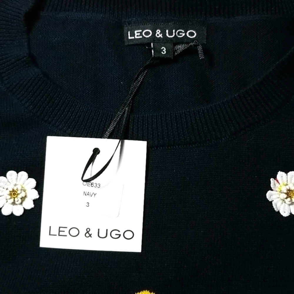 ***SOLD **** Leo & Ugo 100% Cotton Knit Polka dot Sweater Size 10 US - Picture 3 of 6